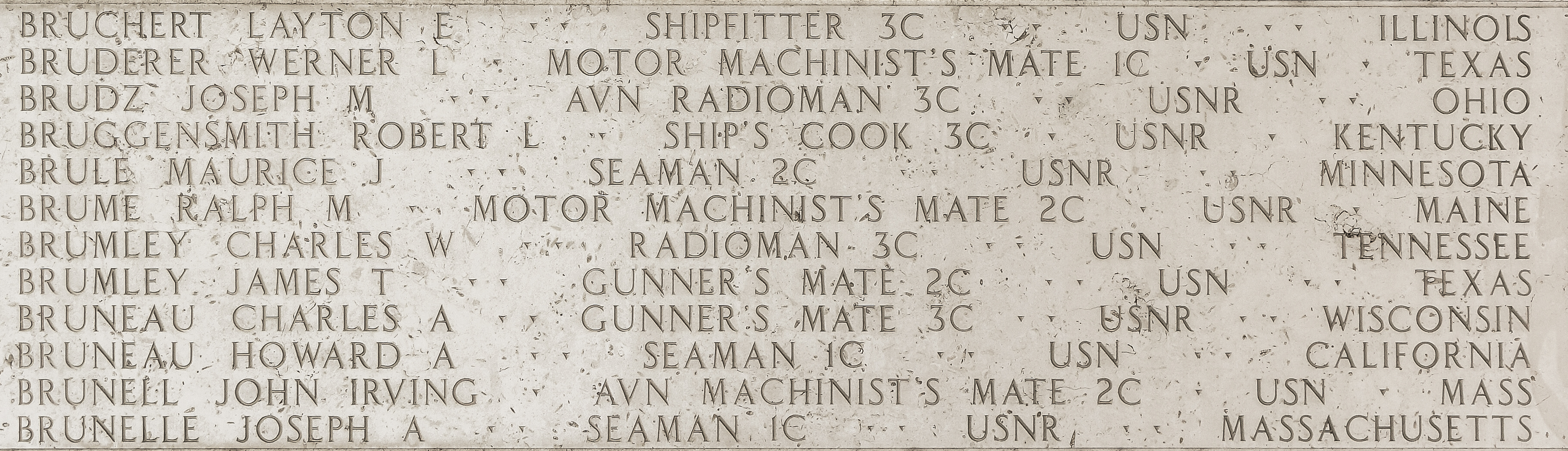 Layton E. Bruchert, Shipfitter Third Class